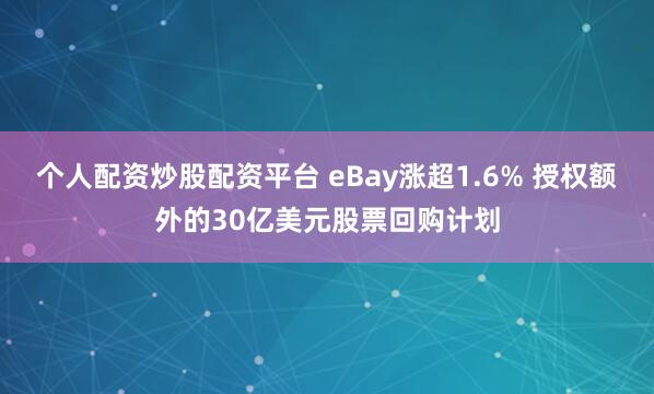 个人配资炒股配资平台 eBay涨超1.6% 授权额外的30亿美元股票回购计划