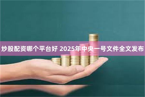   炒股配资哪个平台好 2025年中央一号文件全文发布