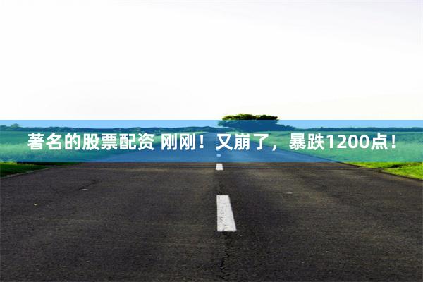 著名的股票配资 刚刚！又崩了，暴跌1200点！