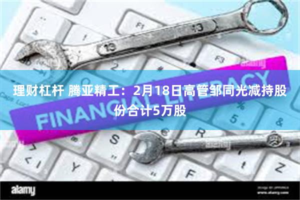   理财杠杆 腾亚精工：2月18日高管邹同光减持股份合计5万股