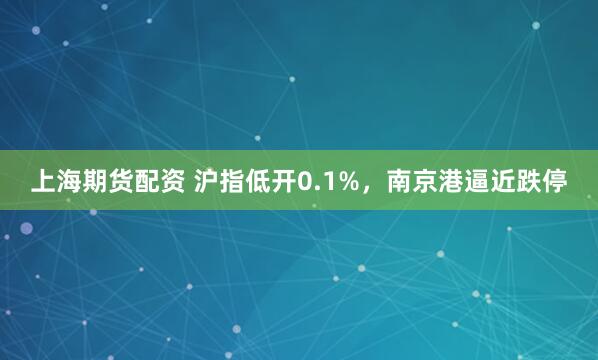 上海期货配资 沪指低开0.1%，南京港逼近跌停
