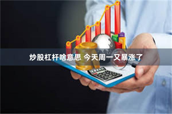 炒股杠杆啥意思 今天周一又暴涨了