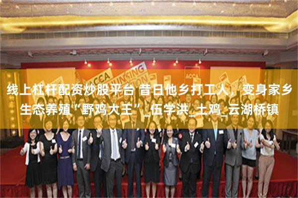 线上杠杆配资炒股平台 昔日他乡打工人，变身家乡生态养殖“野鸡大王”_伍学洪_土鸡_云湖桥镇