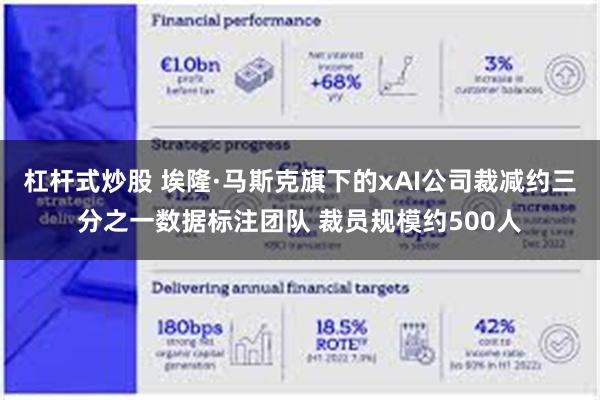 杠杆式炒股 埃隆·马斯克旗下的xAI公司裁减约三分之一数据标注团队 裁员规模约500人